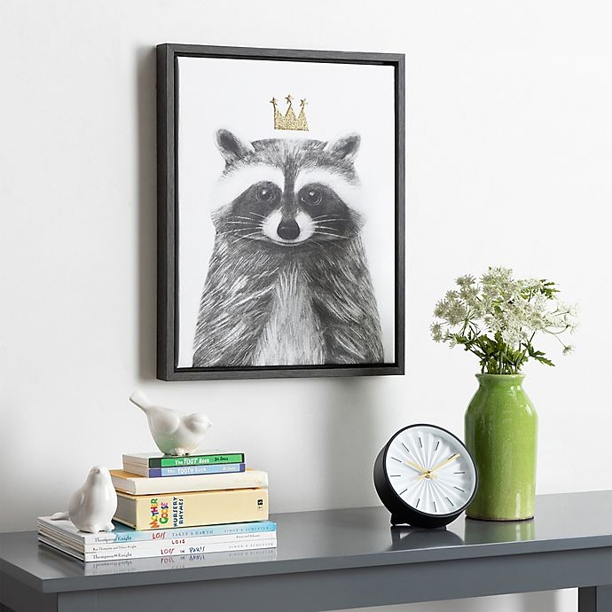 slide 4 of 5, Marmalade Royal Forester Raccoon Framed Canvas Wall Art - Dark Grey, 16 in x 20 in