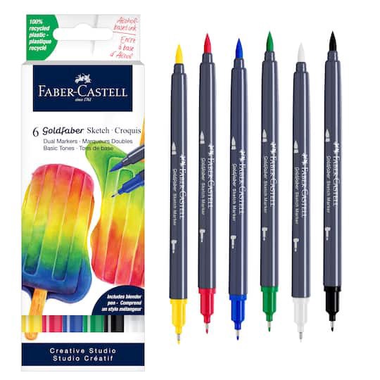 slide 1 of 5, Faber-Castell Goldfaber Sketch Basic Dual Tip Marker Set, 1 ct