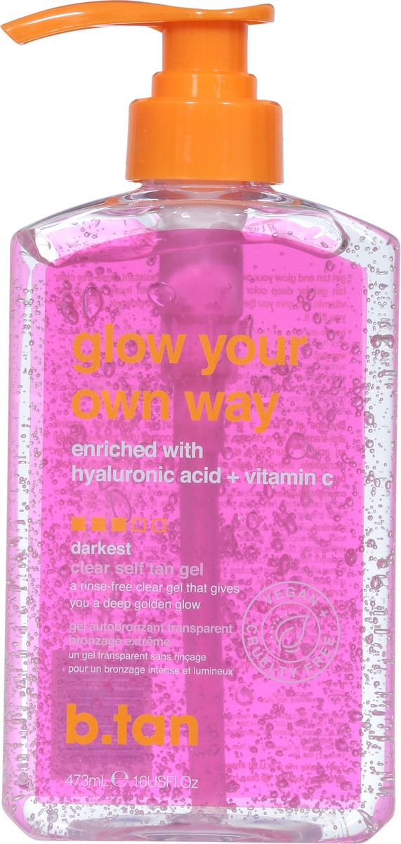 slide 9 of 9, b.tan Darkest Clear Self Tan Gel 16 fl oz, 16 fl oz
