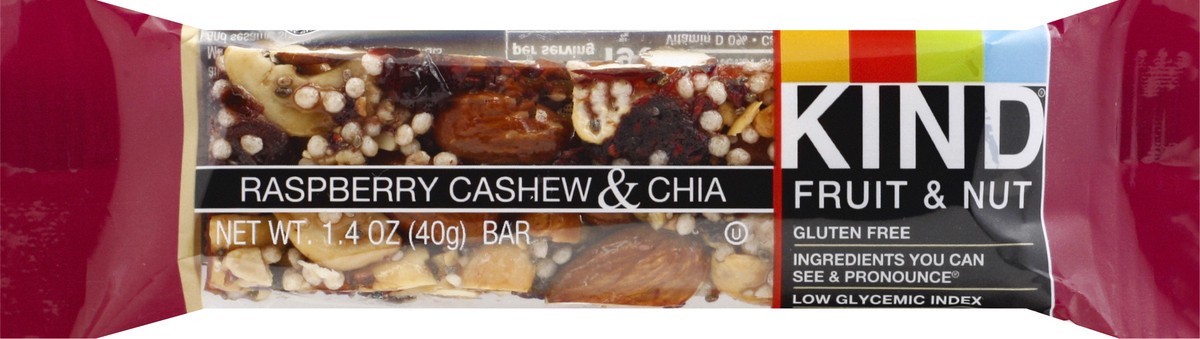 slide 3 of 12, KIND Raspberry Cashew & Chia Fruit & Nut Bar 1.4 oz, 1.4 oz