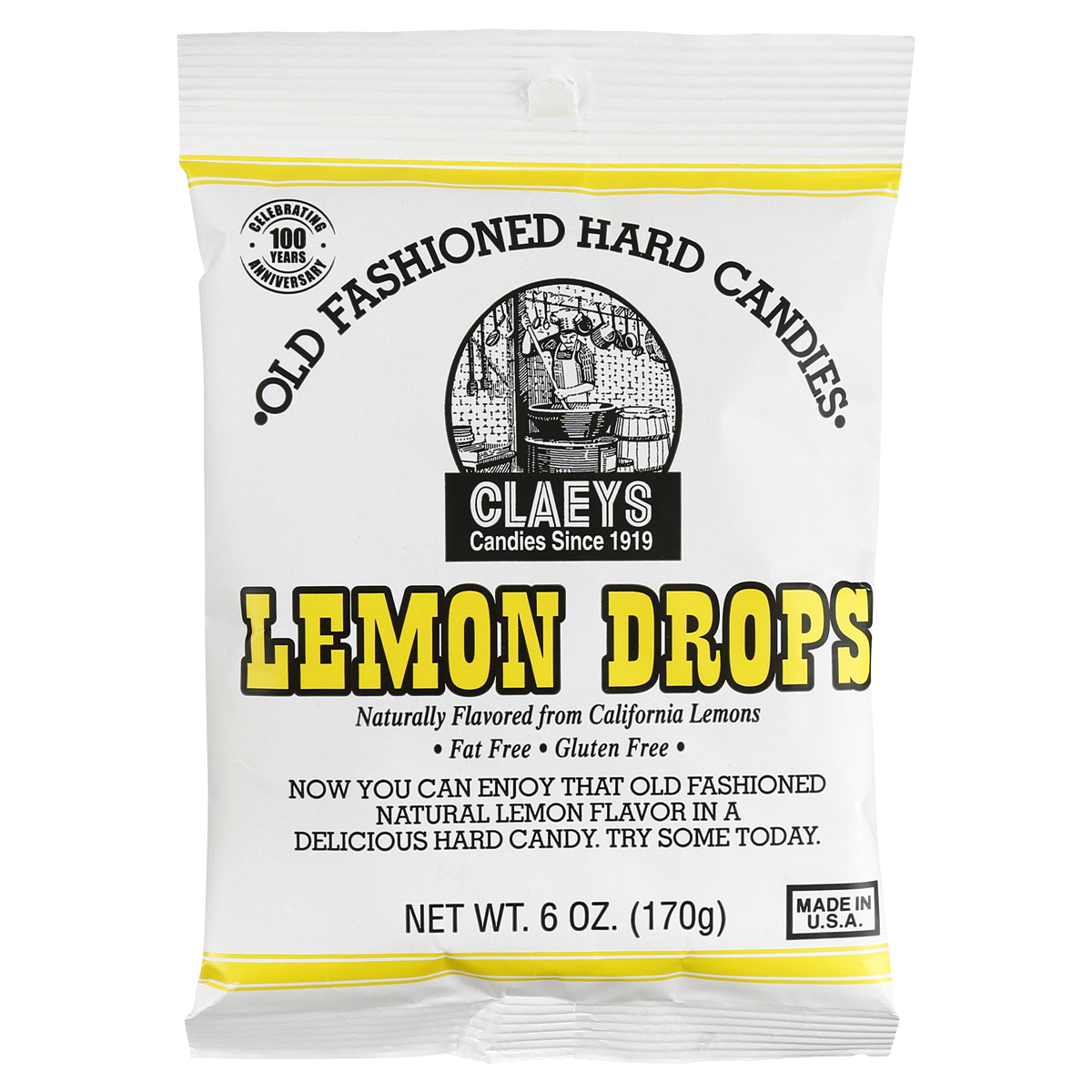 slide 1 of 1, Claeys Lemon Drops Old Fashioned Hard Candies, 6 oz