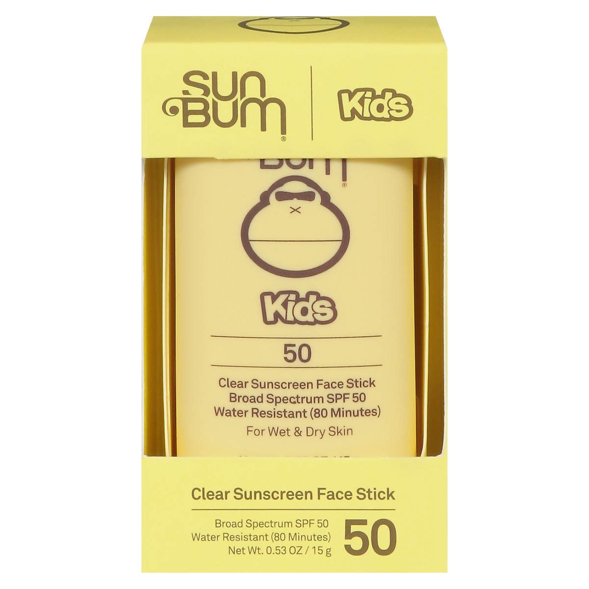 slide 1 of 1, Sun Bum Kids Broad Spectrum SPF 50 Clear Sunscreen Face Stick 0.53 oz, 0 x 0.53 oz