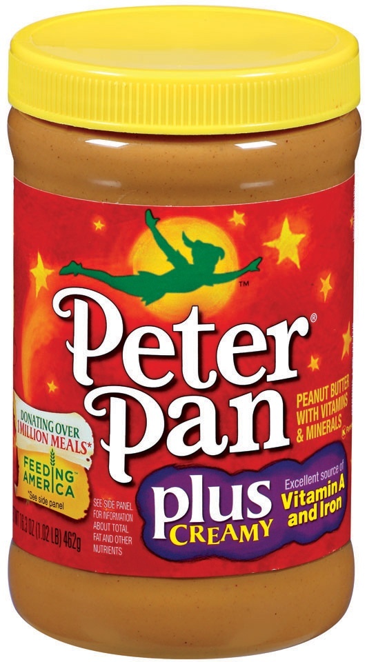 slide 1 of 1, Peter Pan Creamy Peanut Butter Plus Vitamin A & Iron Spread, 16.3 oz