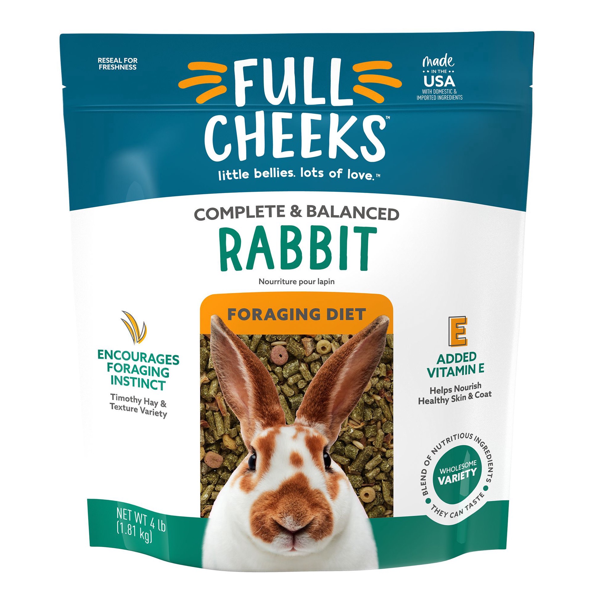 slide 1 of 1, Full Cheeks Rabbit Foraging Diet, 4 lb