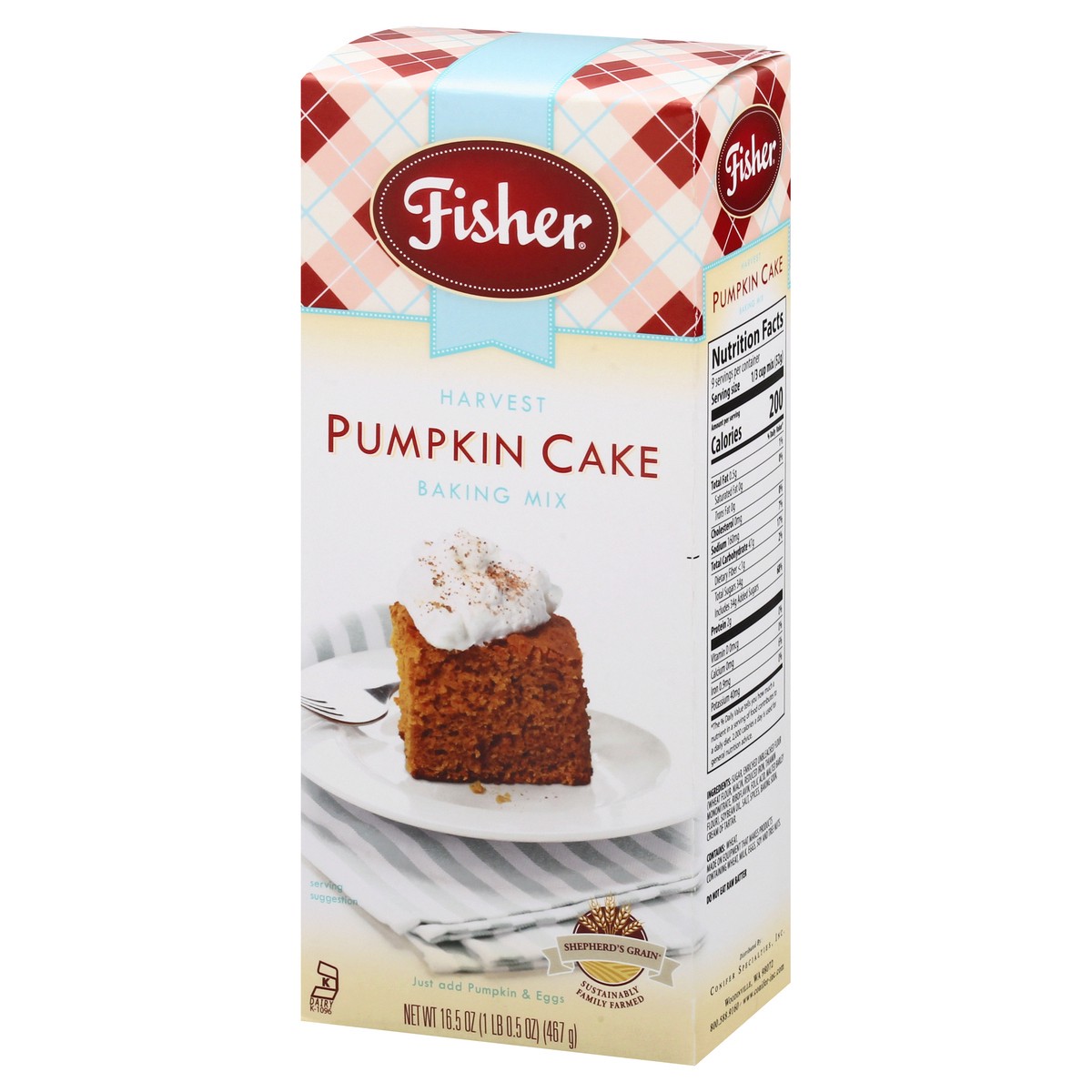 slide 3 of 9, Fisher Pumpkin Cake Baking Mix 16.5 oz, 16.5 oz