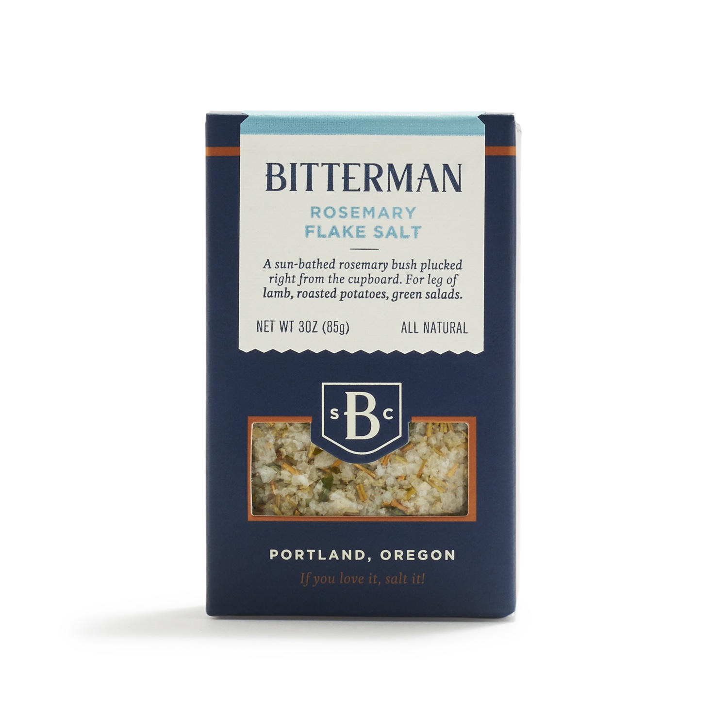 slide 1 of 1, Bitterman Salt Co. Rosemary Flake Salt, 3 oz