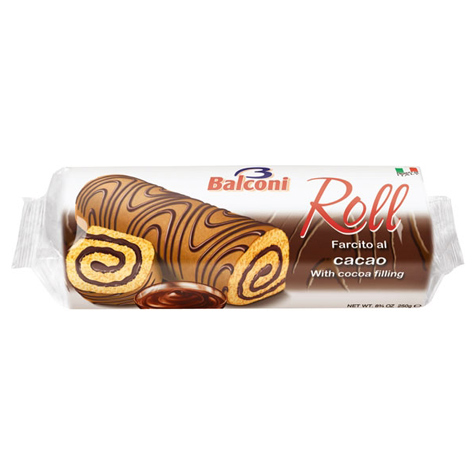 slide 1 of 1, Balconi Filled Roll Cocoa, 250 gram