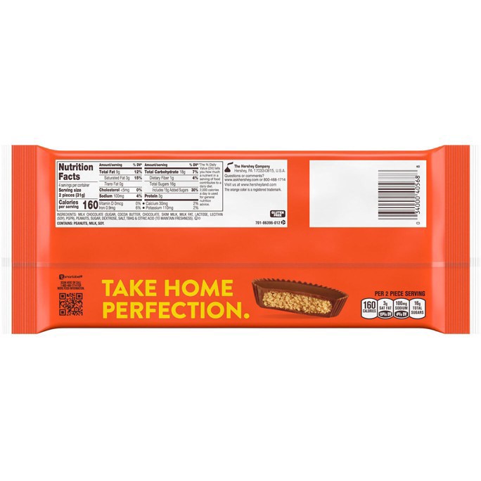 slide 8 of 73, Reese's Milk Chocolate Peanut Butter Snack Size Cups, Candy Packs, 0.55 oz (8 Count), 0.55 oz