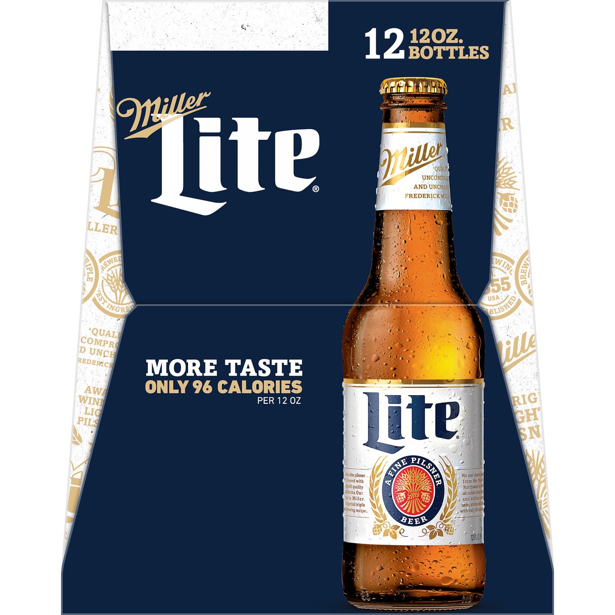 slide 5 of 9, Miller Lite Lager Beer, 4.2% ABV, 12-pack, 12-oz. beer bottles, 288 oz