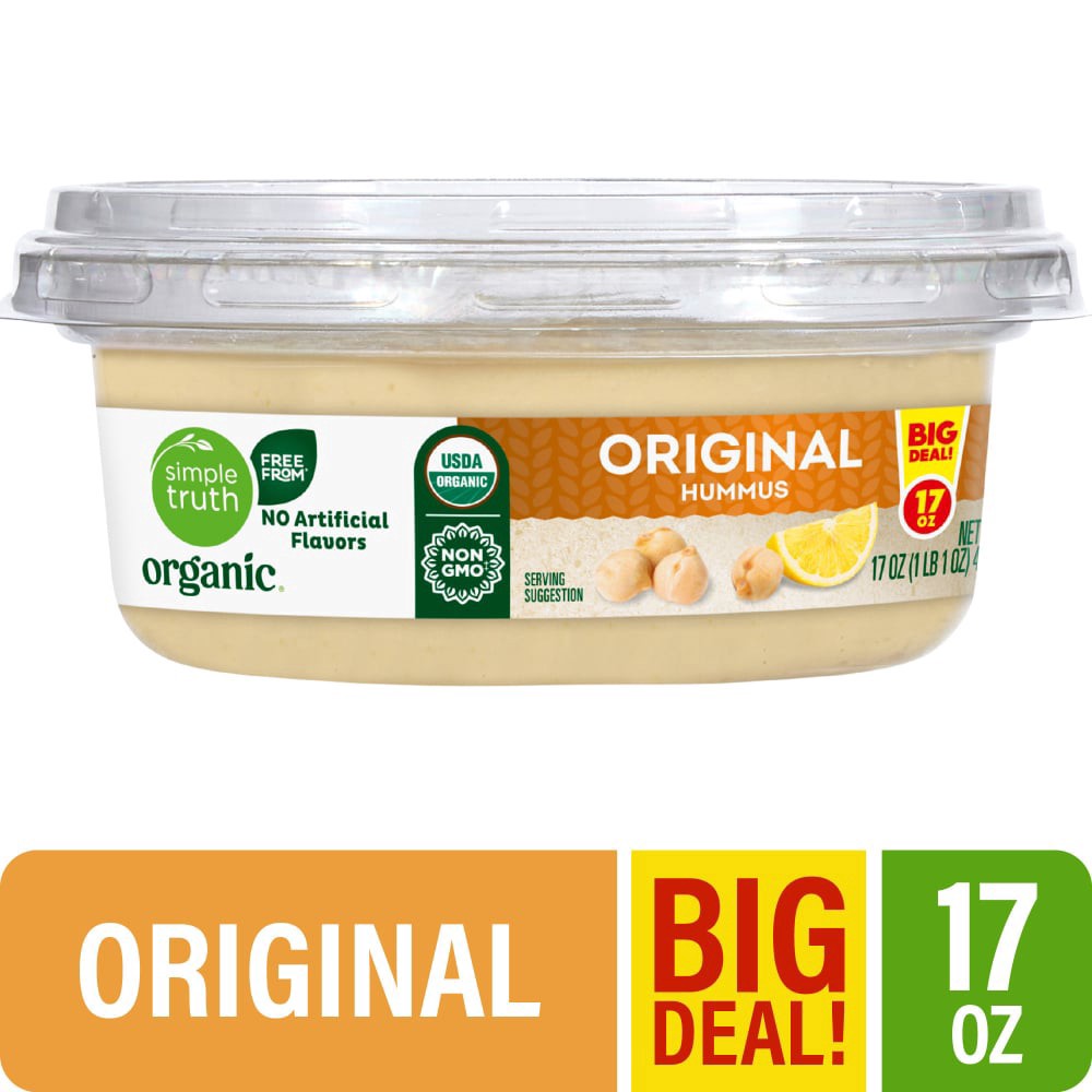 slide 3 of 5, Simple Truth Organic Original Hummus, 17 oz