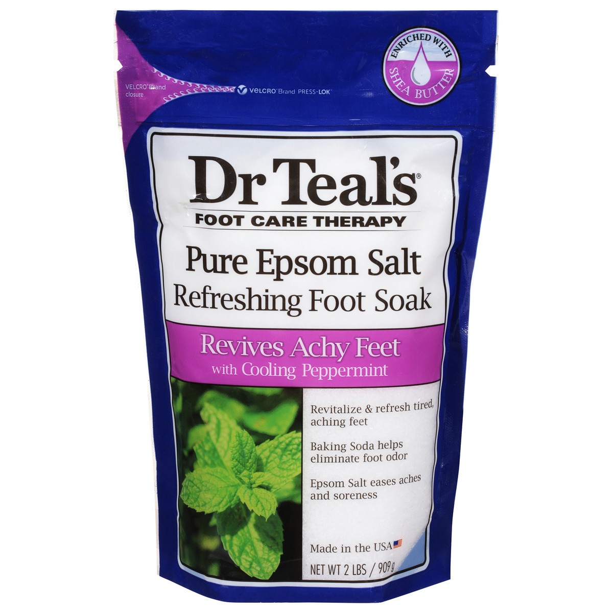 slide 1 of 1, Dr. Teal's Epsom Salt Foot Soak Cooling Peppermint, 2 lb