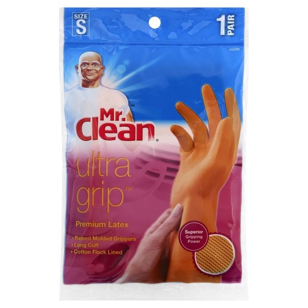 slide 1 of 1, Mr Clean Ultra Grip Latex W/grippers Sm - EA, 1 ct