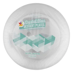 Giant Crystal Clear Plastic Dessert Plates 7 Inch