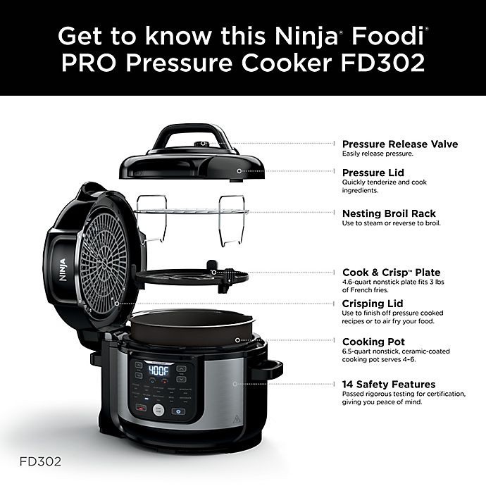 slide 8 of 10, Ninja Foodi Pro Pressure Cooker + Air Fryer, 1 ct