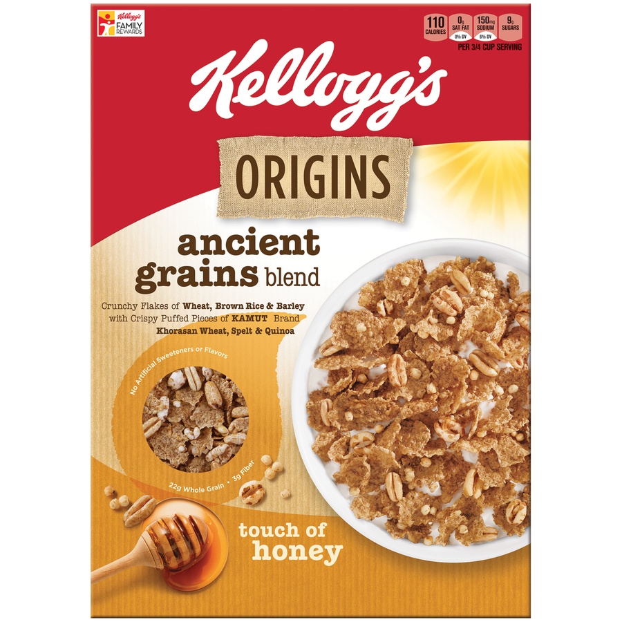 slide 1 of 1, Kellogg's Origins Touch of Honey Ancient Grains Blend, 11.8 oz