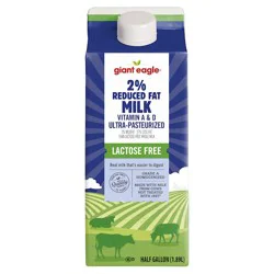 Giant Eagle Milk, 2% Reduced Fat, Vitamin A & D, Lactose Free