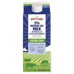 Giant Eagle Milk, 2% Reduced Fat, Vitamin A & D, Lactose Free