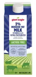 Giant Eagle Milk, 2% Reduced Fat, Vitamin A & D, Lactose Free
