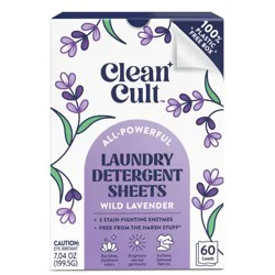 Cleancult All-Powerful Wild Lavender Laundry Detergent Sheets 7.04 oz