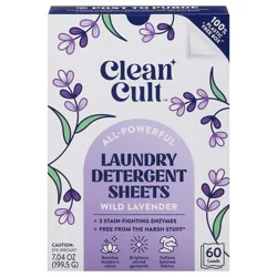 Cleancult All-Powerful Wild Lavender Laundry Detergent Sheets 7.04 oz
