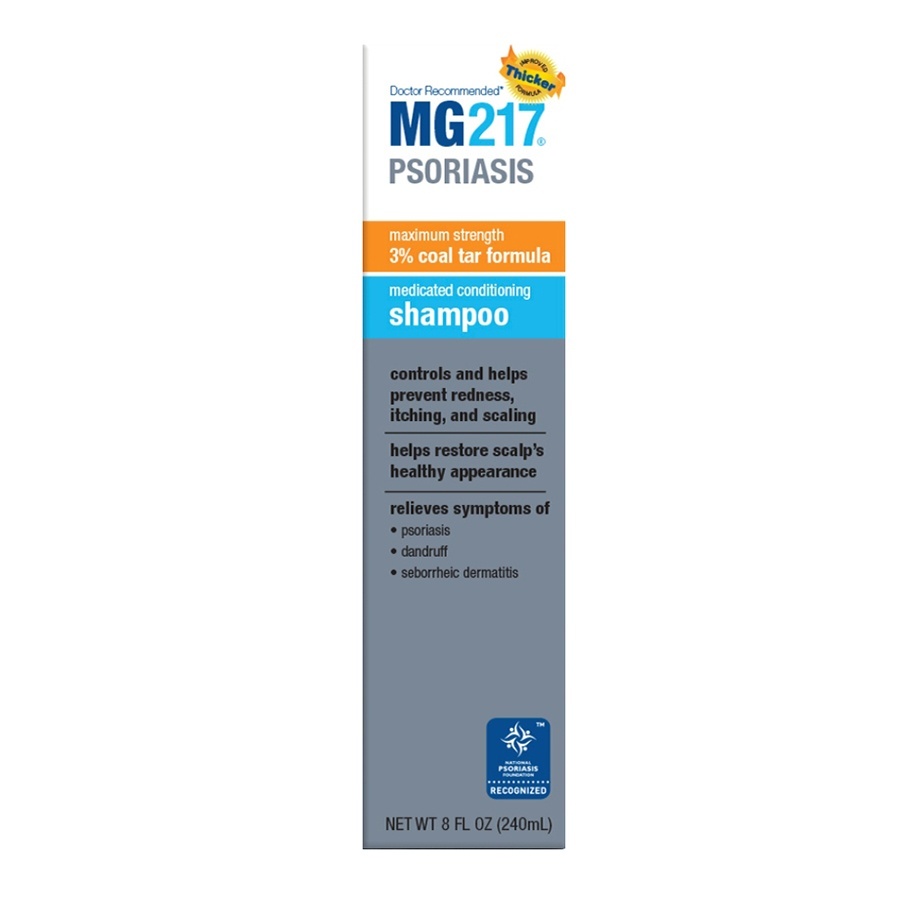 slide 1 of 1, MG217 Psoriasis 3% Coal Tar Formula Shampoo, 8 fl oz