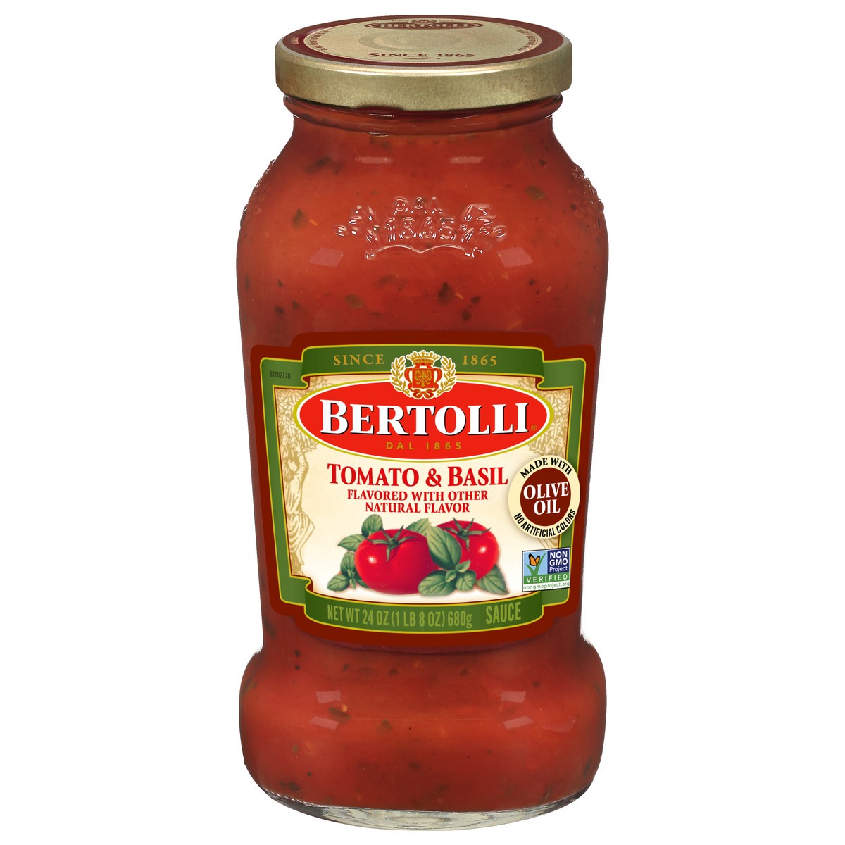 slide 1 of 14, Bertolli Tomato & Basil Pasta Sauce, 24 oz., 24 oz