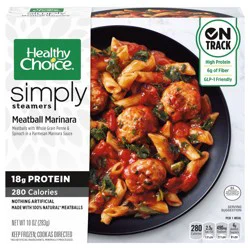 Healthy Choice Simply Steamers Meatball Marinara, Frozen Meal, 10 oz. Bowl