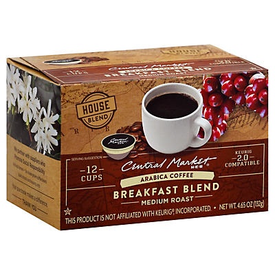 slide 1 of 1, Central Market Breakfast Blend Medium Roast Single Serve Coffee Cups - 12 ct, 12 ct