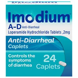Imodium A-D Diarrhea Relief Caplets, Loperamide Hydrochloride, 24 ct