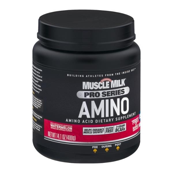 slide 1 of 1, Muscle Milk Pro Series Watermelon Amino Acid Powder - Watermelon, 14.1 oz