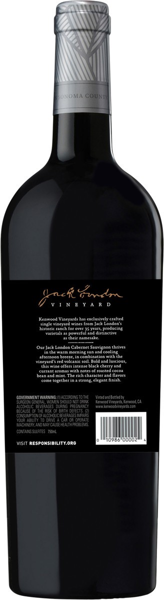 slide 3 of 3, Kenwood Jack London Cabernet Sauvignon 750mL Bottle Vintage 2016, 750 ml