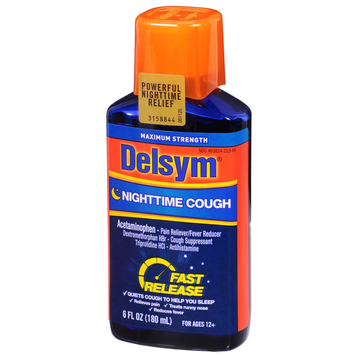 slide 7 of 10, Delsym Maximum Strength Liquid Mixed Berry Nighttime Cough 6 fl oz, 6 oz