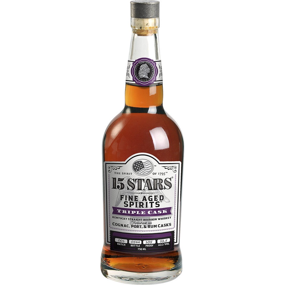 slide 1 of 1, 15 Stars Triple Cask Bourbon, 750 ml