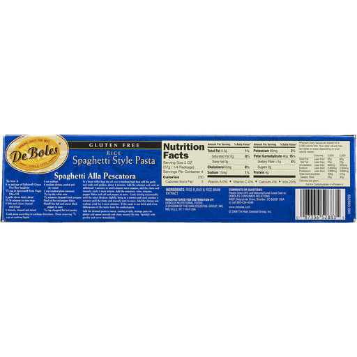 slide 9 of 9, DeBoles Spaghetti Style Rice Pasta, 8 oz