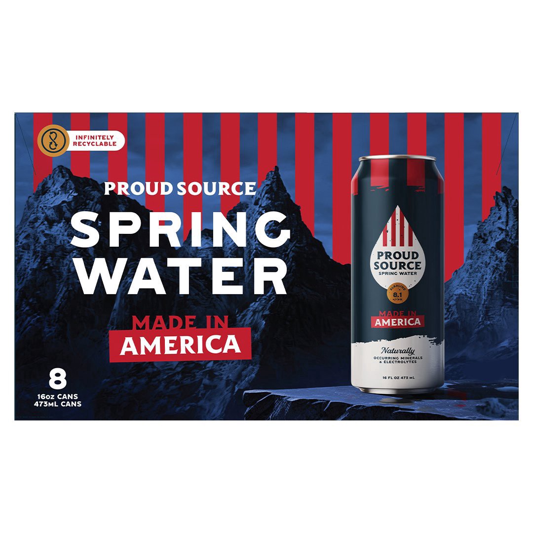 slide 1 of 1, Proud Source Spring Water, 8 ct; 16 fl oz