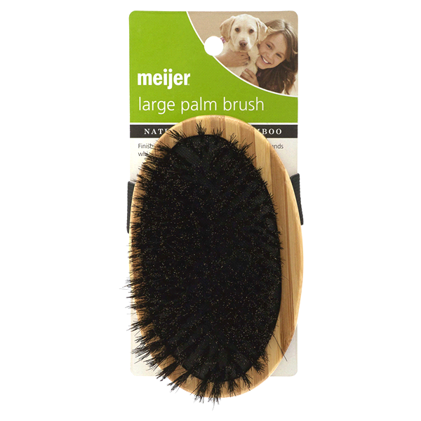 slide 1 of 1, Meijer Bamboo Palm Bristle Dog Grooming Brush, Large, 1 ct