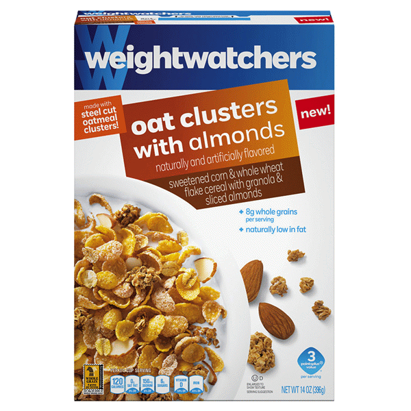 slide 1 of 1, Weight Watchers Oat Clusters with Almonds Cereal, 14 oz