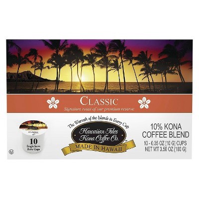 slide 1 of 1, Hawaiian Isles Kona Coffee Co. Single Serve 10% Kona Blend Classic, 