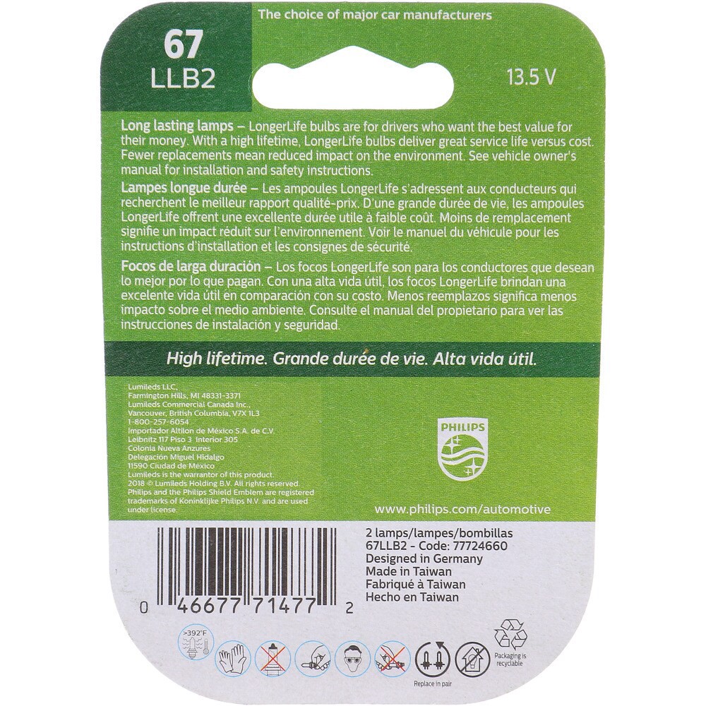 slide 2 of 2, Philips Longerlife Miniature 67Llb2, 2 ct
