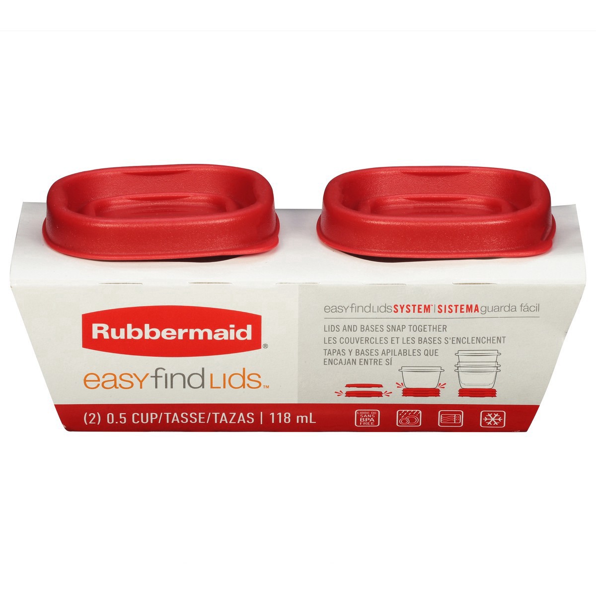 slide 4 of 12, Rubbermaid Easy Find Containers & Lids, 2 ct; 0.5 cups