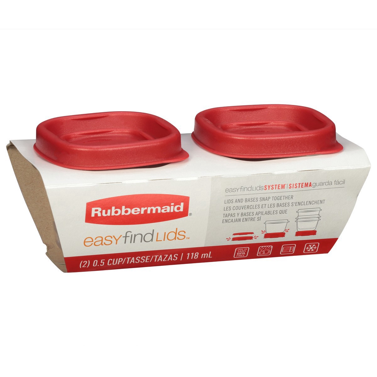 slide 2 of 12, Rubbermaid Easy Find Containers & Lids, 2 ct; 0.5 cups