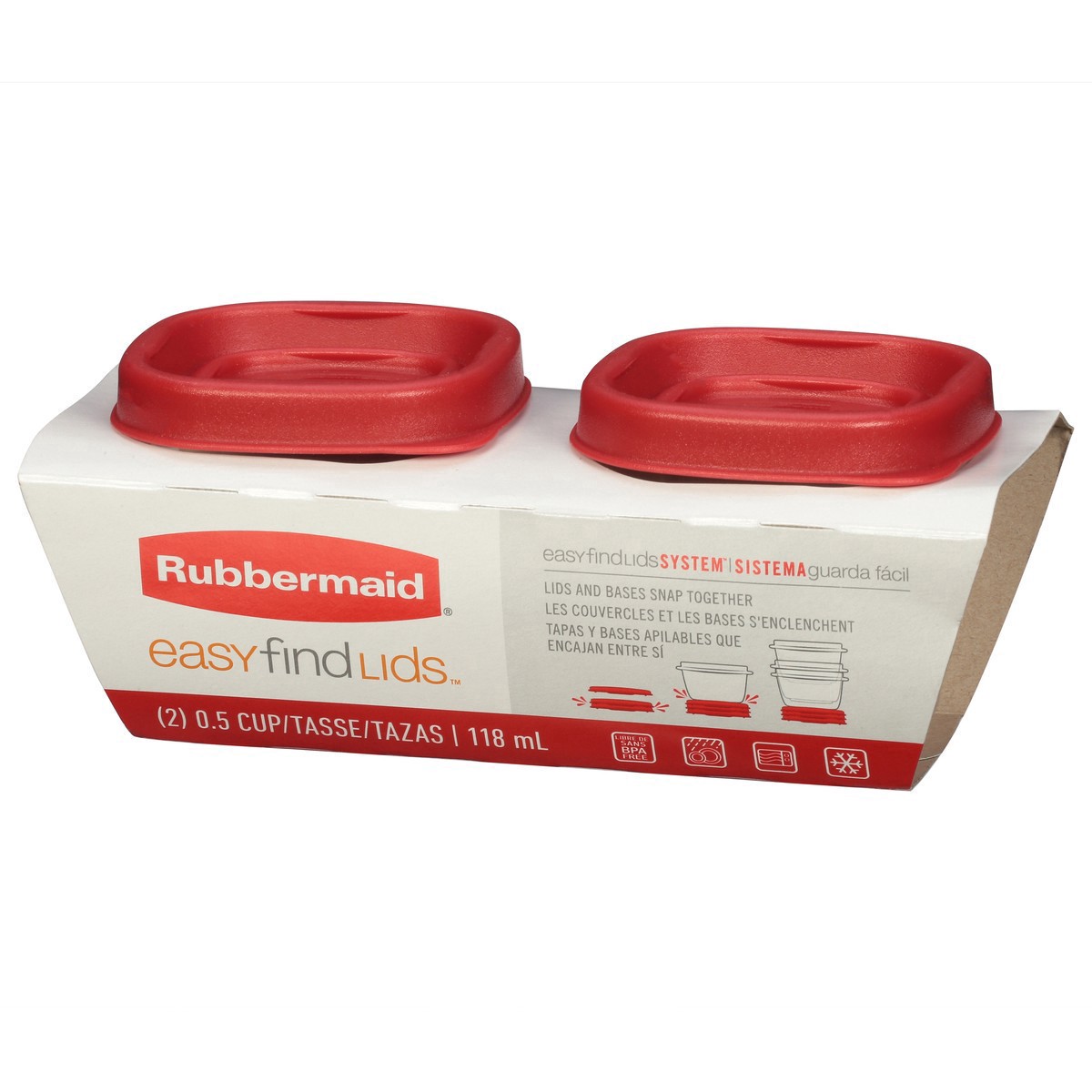 slide 6 of 12, Rubbermaid Easy Find Containers & Lids, 2 ct; 0.5 cups