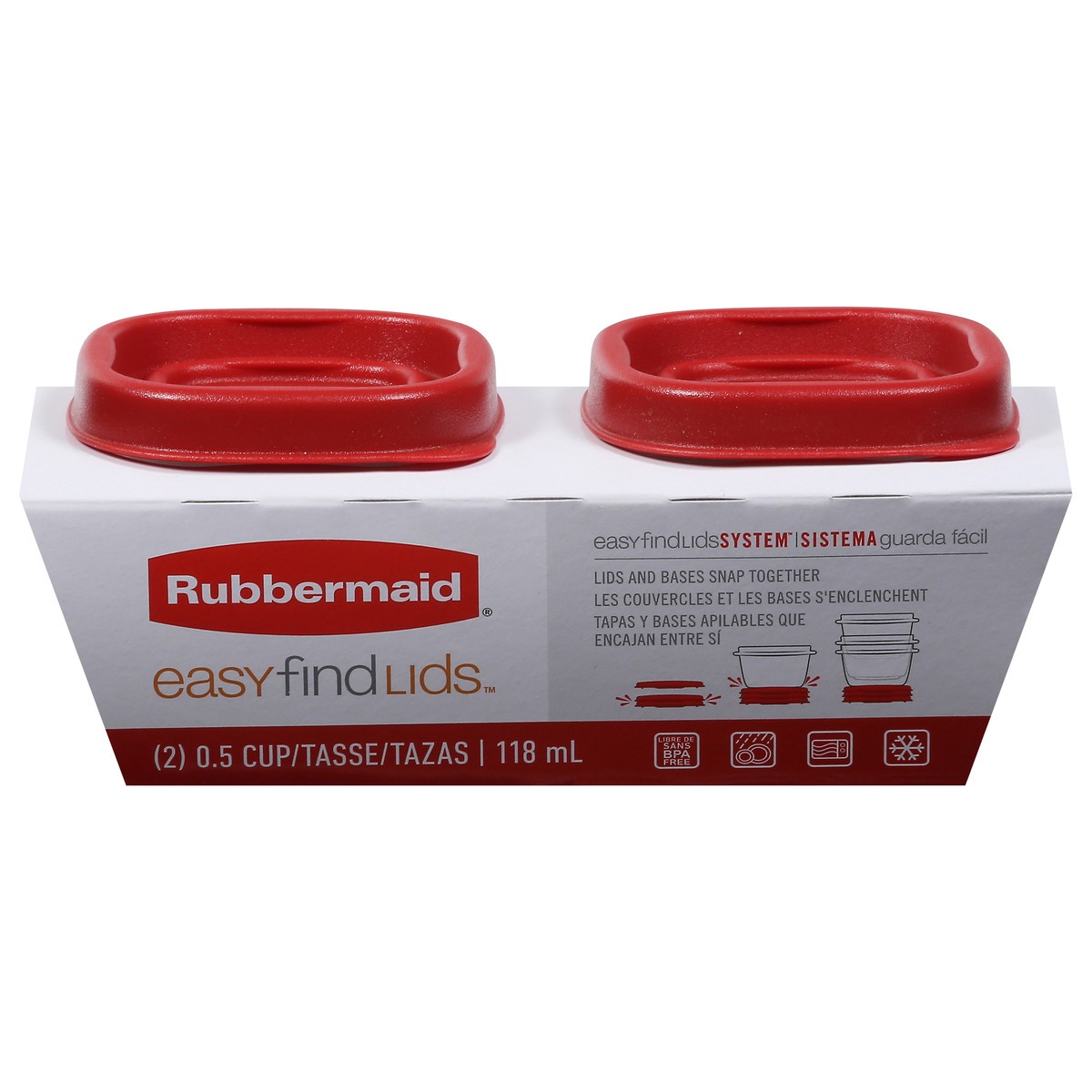 slide 1 of 12, Rubbermaid Easy Find Containers & Lids, 2 ct; 0.5 cups