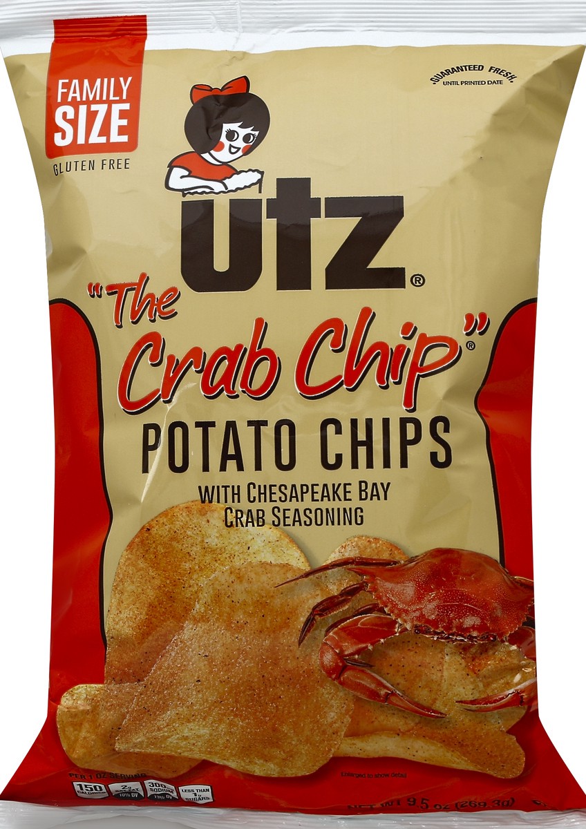 slide 3 of 5, Utz "The Crab Chip" Potato Chips, 9.5 oz