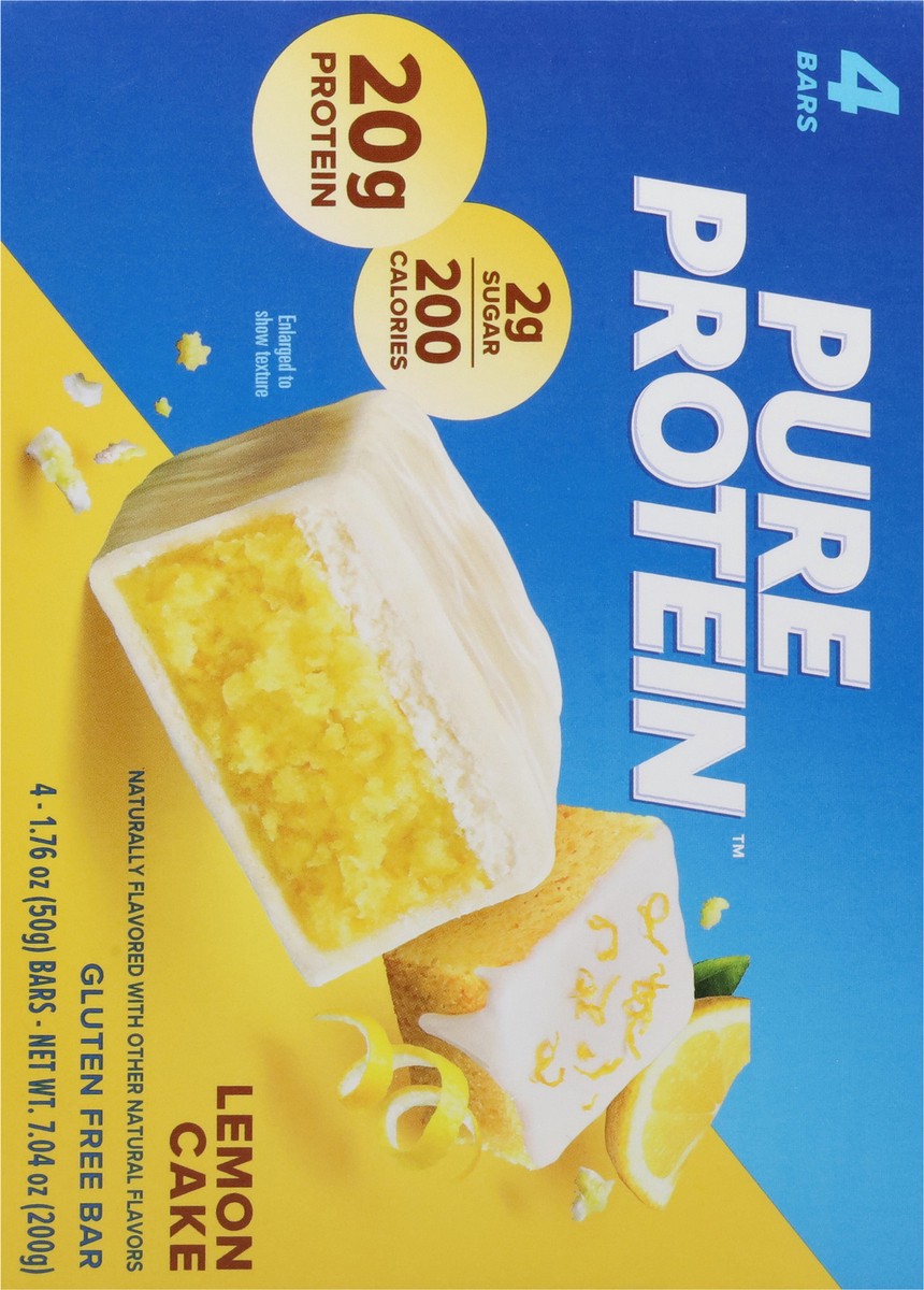 slide 15 of 16, Pure Protein Bars, Lemon Cake, 20 g Protein, 1.76 oz, 4 ct, 4 ct