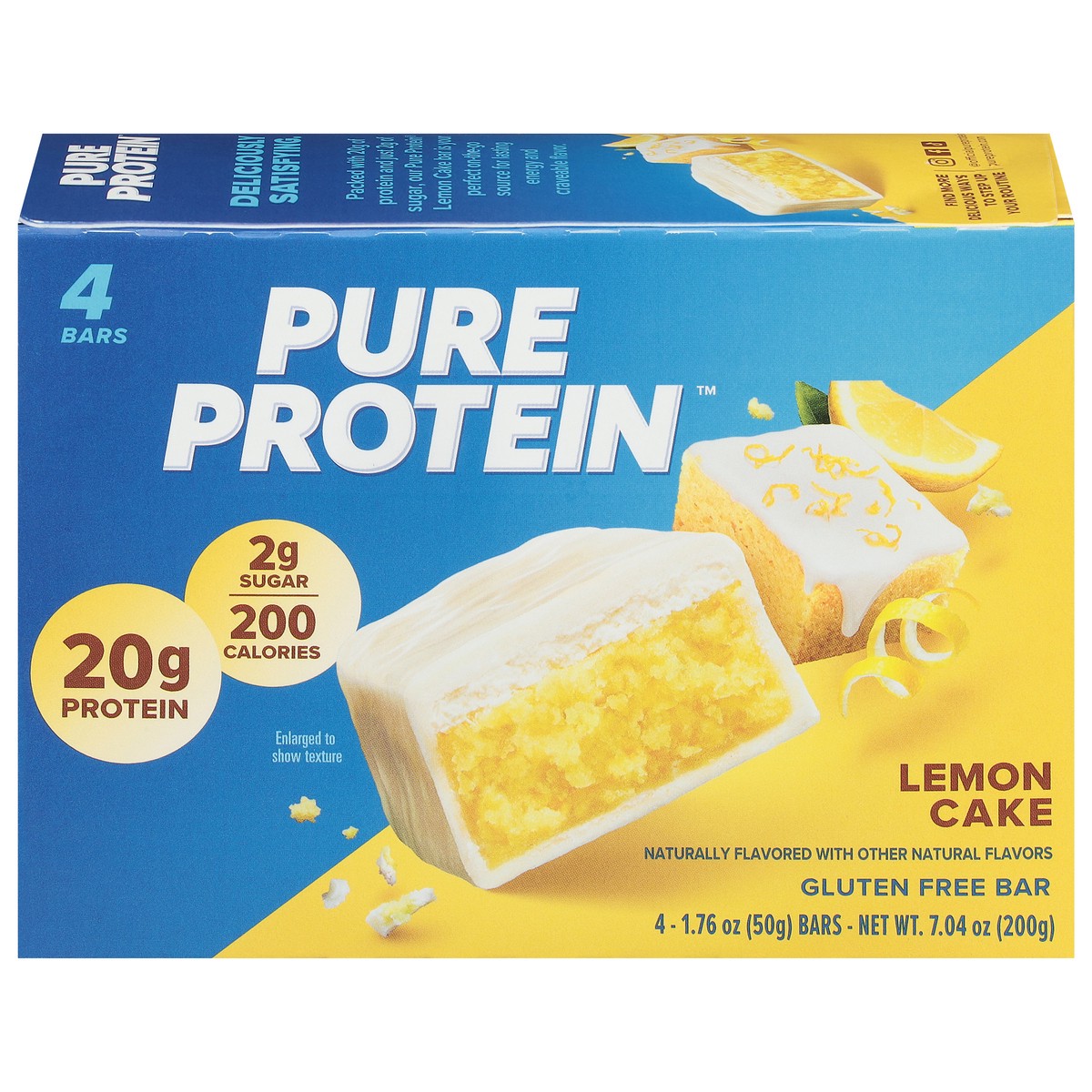 slide 10 of 16, Pure Protein Bars, Lemon Cake, 20 g Protein, 1.76 oz, 4 ct, 4 ct