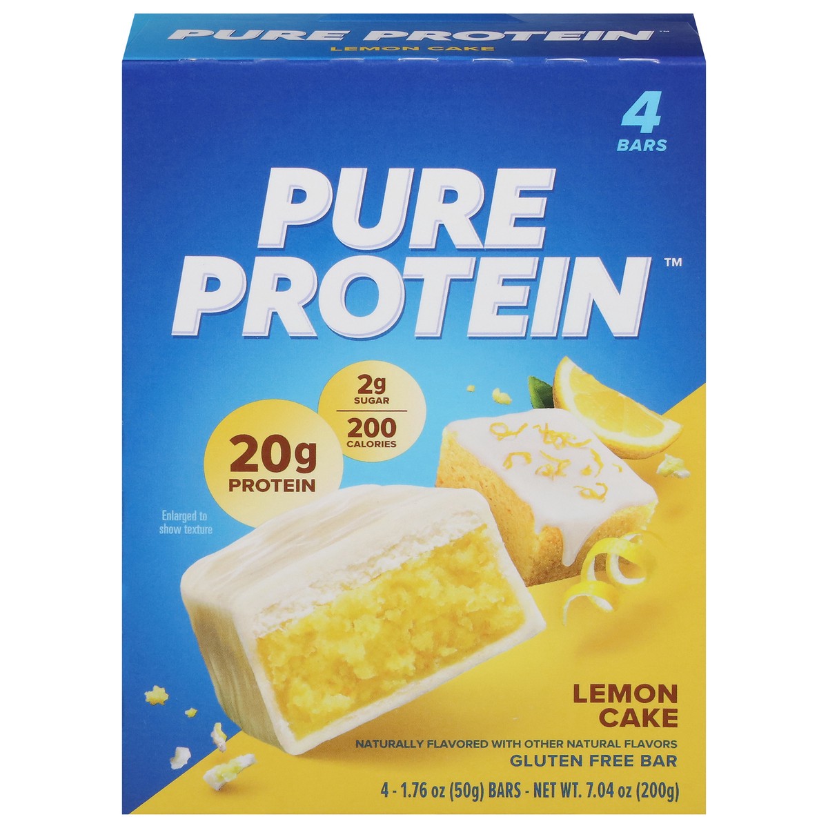slide 8 of 16, Pure Protein Bars, Lemon Cake, 20 g Protein, 1.76 oz, 4 ct, 4 ct