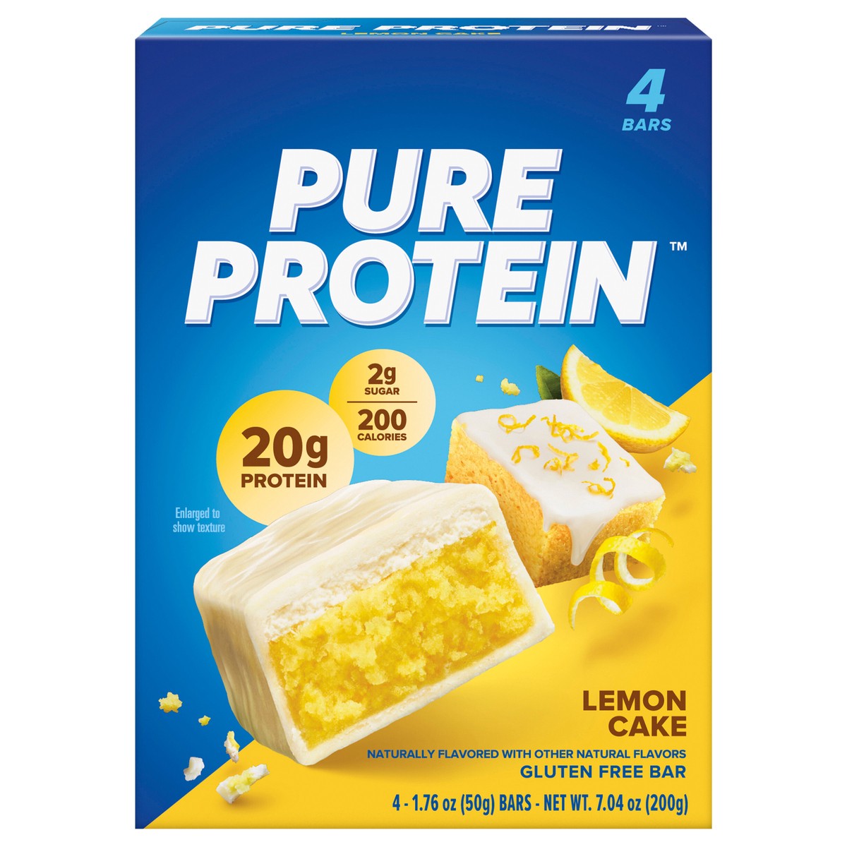 slide 1 of 16, Pure Protein Bars, Lemon Cake, 20 g Protein, 1.76 oz, 4 ct, 4 ct