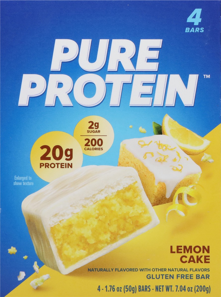 slide 14 of 16, Pure Protein Bars, Lemon Cake, 20 g Protein, 1.76 oz, 4 ct, 4 ct