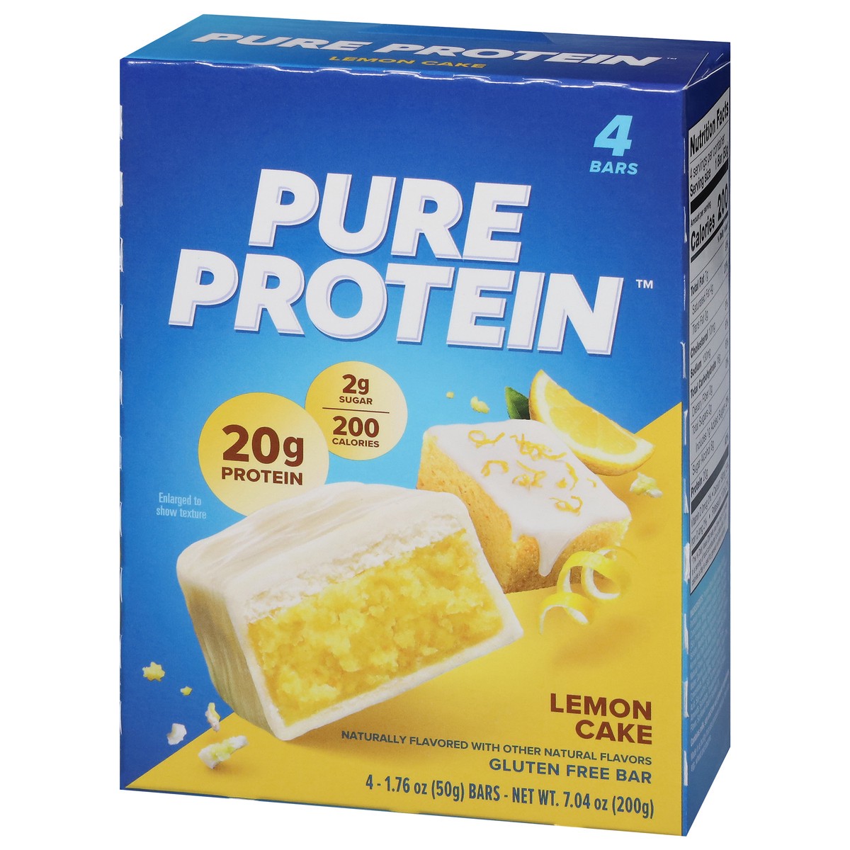 slide 6 of 16, Pure Protein Bars, Lemon Cake, 20 g Protein, 1.76 oz, 4 ct, 4 ct